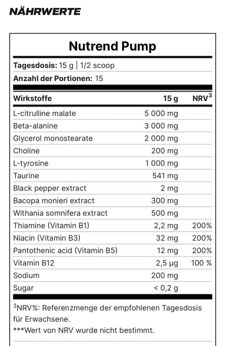 Nutrend Pump 225g